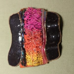 Vintage Amy Lacombe handmade Art Deco Abstract 80s Brooch